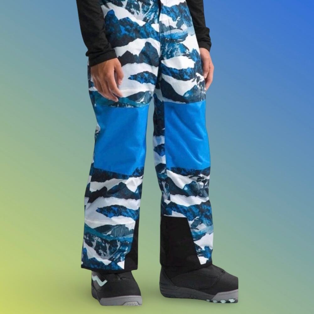 The North Face Boys Freedom Insulated Pant Optic Blue Mountain Ski Snowboard 7/8